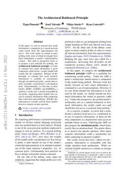 The Architectural Bottleneck Principle