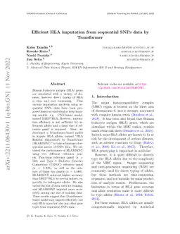 Efficient HLA imputation from sequential SNPs data by Transformer