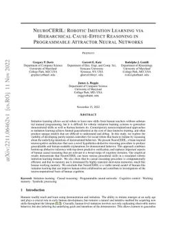 NeuroCERIL: Robotic Imitation Learning via Hierarchical Cause-Effect
  Reasoning in Programmable Attractor Neural Networks