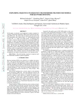 Exploring Sequence-to-Sequence Transformer-Transducer Models for Keyword
  Spotting
