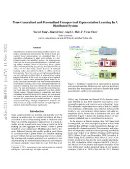 Federated Unsupervised Visual Representation Learning via Exploiting General Content and Personal Style