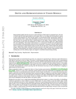 Depth and Representation in Vision Models