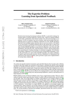 The Expertise Problem: Learning from Specialized Feedback