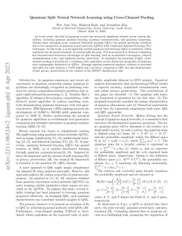 Quantum Split Neural Network Learning using Cross-Channel Pooling