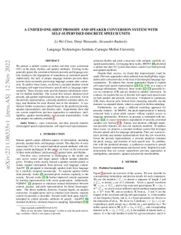 A unified one-shot prosody and speaker conversion system with
  self-supervised discrete speech units