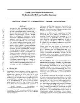 Multi-Epoch Matrix Factorization Mechanisms for Private Machine Learning