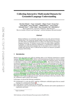 Collecting Interactive Multi-modal Datasets for Grounded Language
  Understanding