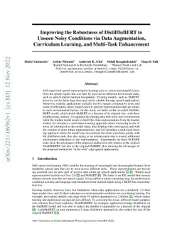Improving the Robustness of DistilHuBERT to Unseen Noisy Conditions via
  Data Augmentation, Curriculum Learning, and Multi-Task Enhancement