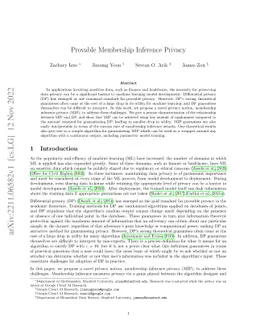 Provable Membership Inference Privacy