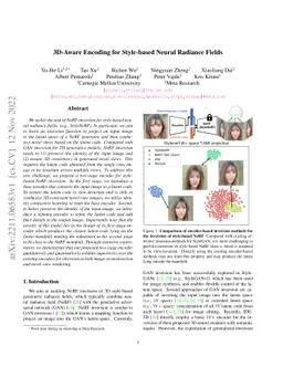 3D-Aware Encoding for Style-based Neural Radiance Fields