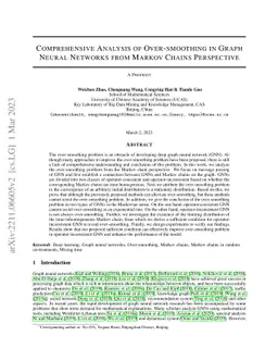 Comprehensive Analysis of Over-smoothing in Graph Neural Networks from
  Markov Chains Perspective