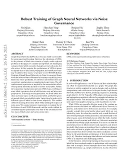 Robust Training of Graph Neural Networks via Noise Governance