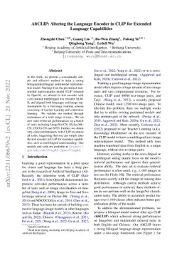 AltCLIP: Altering the Language Encoder in CLIP for Extended Language
  Capabilities