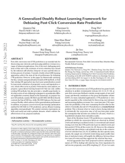 A Generalized Doubly Robust Learning Framework for Debiasing Post-Click
  Conversion Rate Prediction