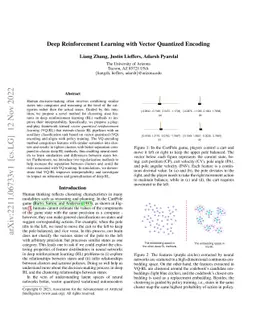 Deep Reinforcement Learning with Vector Quantized Encoding