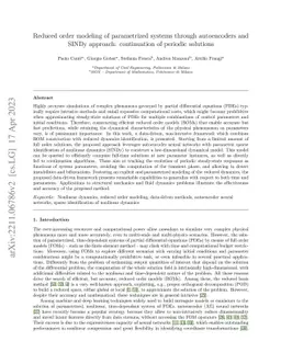 Reduced order modeling of parametrized systems through autoencoders and
  SINDy approach: continuation of periodic solutions