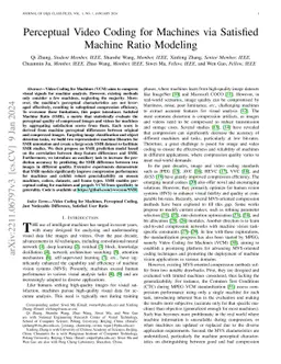 Perceptual Video Coding for Machines via Satisfied Machine Ratio
  Modeling