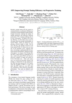 FPT: Improving Prompt Tuning Efficiency via Progressive Training