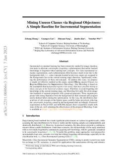 Mining Unseen Classes via Regional Objectness: A Simple Baseline for
  Incremental Segmentation