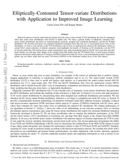 Elliptically-Contoured Tensor-variate Distributions with Application to
  Improved Image Learning
