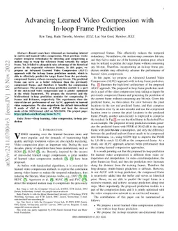 Advancing Learned Video Compression with In-loop Frame Prediction