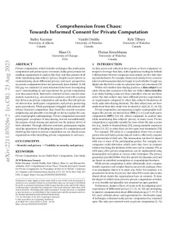 Comprehension from Chaos: Towards Informed Consent for Private
  Computation