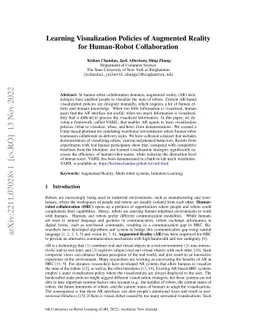 Learning Visualization Policies of Augmented Reality for Human-Robot
  Collaboration