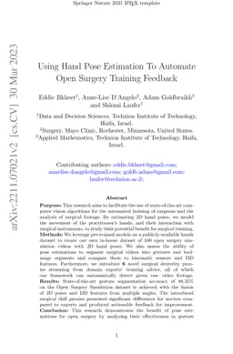 Using Hand Pose Estimation To Automate Open Surgery Training Feedback
