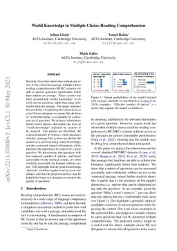 World Knowledge in Multiple Choice Reading Comprehension