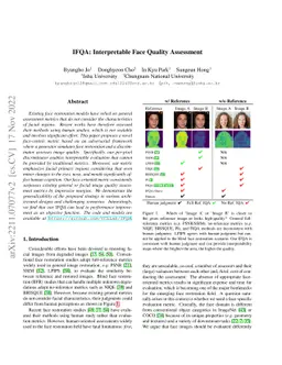 IFQA: Interpretable Face Quality Assessment