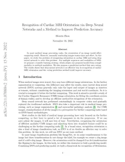 Recognition of Cardiac MRI Orientation via Deep Neural Networks and a
  Method to Improve Prediction Accuracy