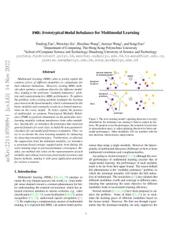 PMR: Prototypical Modal Rebalance for Multimodal Learning