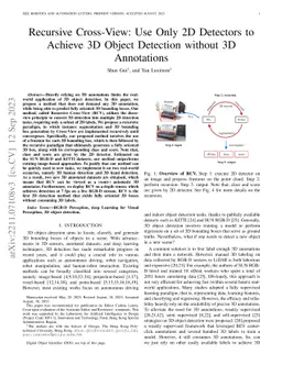 Recursive Cross-View: Use Only 2D Detectors to Achieve 3D Object
  Detection without 3D Annotations