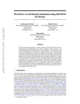 DroneNet: Crowd Density Estimation using Self-ONNs for Drones