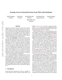 Securing Access to Untrusted Services From TEEs with GateKeeper