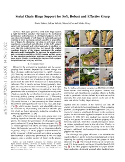 Serial Chain Hinge Support for Soft, Robust and Effective Grasp