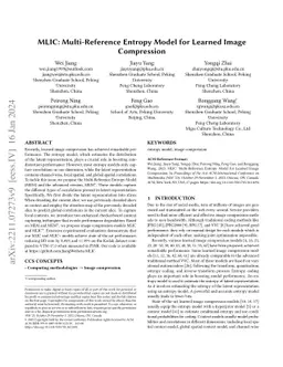 MLIC: Multi-Reference Entropy Model for Learned Image Compression