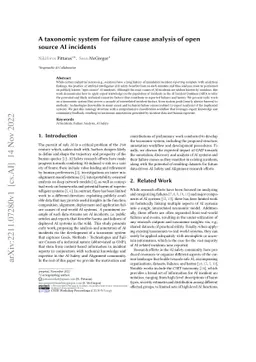 A taxonomic system for failure cause analysis of open source AI
  incidents