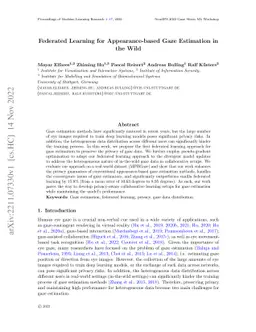 Federated Learning for Appearance-based Gaze Estimation in the Wild