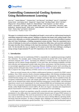Controlling Commercial Cooling Systems Using Reinforcement Learning