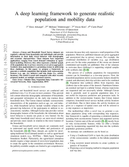 A deep learning framework to generate realistic population and mobility
  data