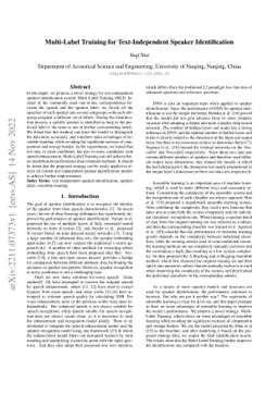 Multi-Label Training for Text-Independent Speaker Identification