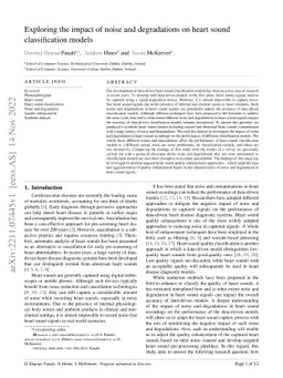 Exploring the Impact of Noise and Degradations on Heart Sound
  Classification Models