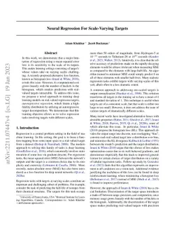 Neural Regression For Scale-Varying Targets