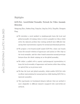 LGN-Net: Local-Global Normality Network for Video Anomaly Detection