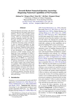 Towards Robust Numerical Question Answering: Diagnosing Numerical
  Capabilities of NLP Systems