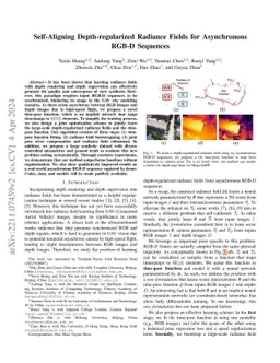 Self-Aligning Depth-regularized Radiance Fields for Asynchronous RGB-D
  Sequences