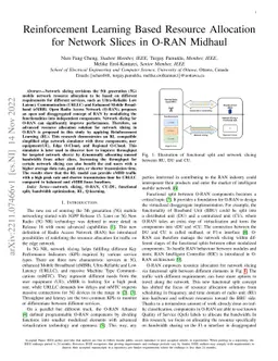 Reinforcement Learning Based Resource Allocation for Network Slices in
  O-RAN Midhaul