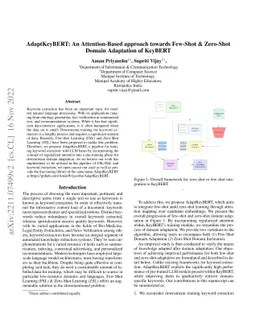 AdaptKeyBERT: An Attention-Based approach towards Few-Shot & Zero-Shot
  Domain Adaptation of KeyBERT
