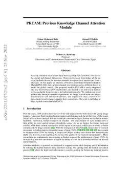PKCAM: Previous Knowledge Channel Attention Module